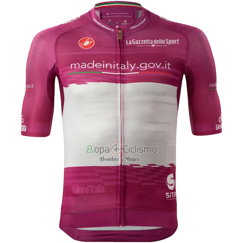 Giro d'Italia Ropa Ciclismo Culotte Corto 2023 Hombre Mangas Cortas Violeta